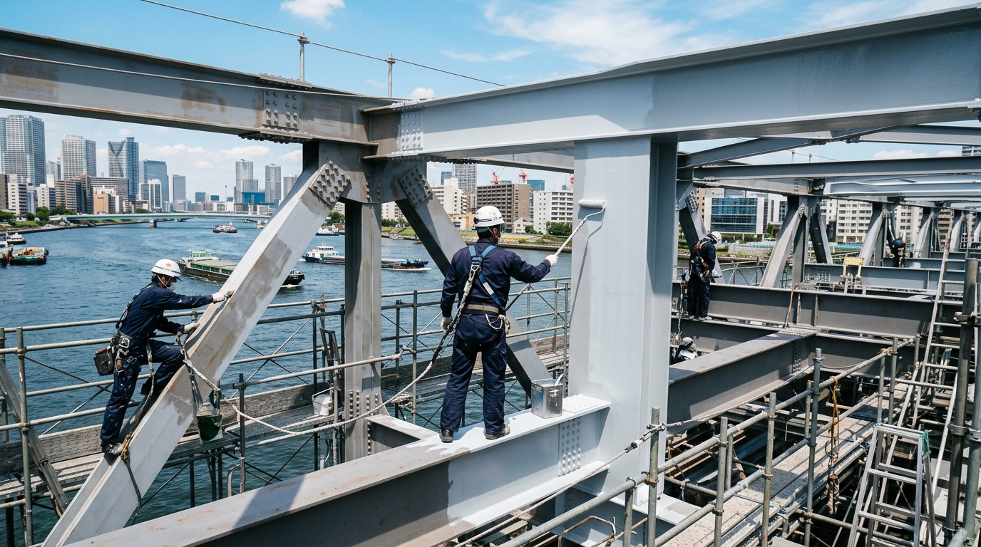 鋼橋新設塗装の施工例