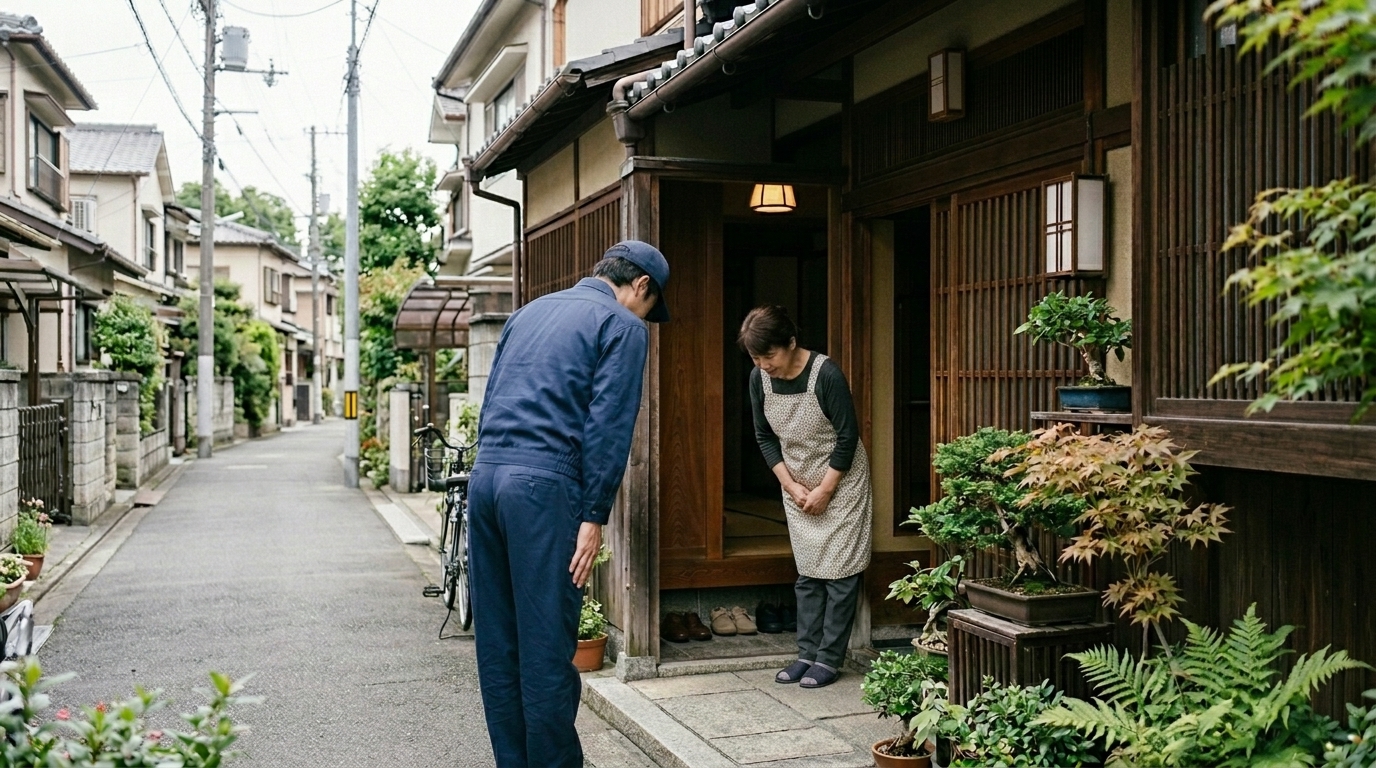近隣挨拶の様子