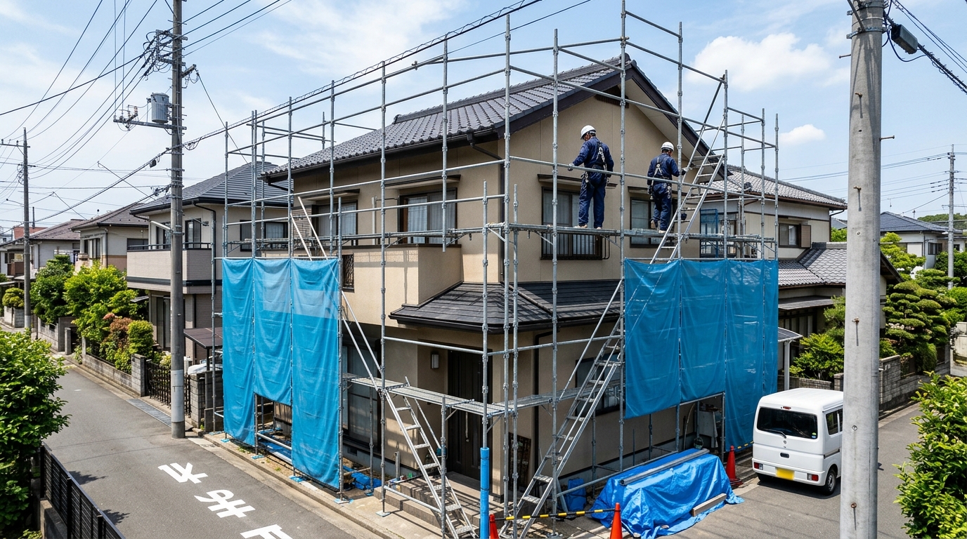 足場設置の様子