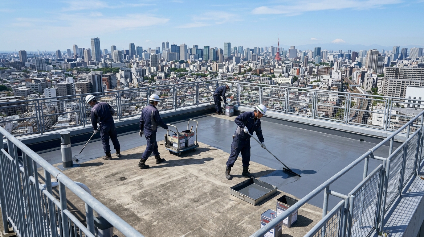 公共建築物屋根・屋上防水の施工例